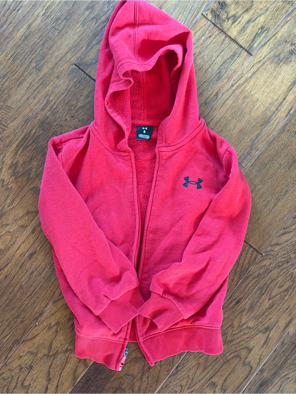 Under Armour Kids Red Hooded Zip-Up Sweatshirt